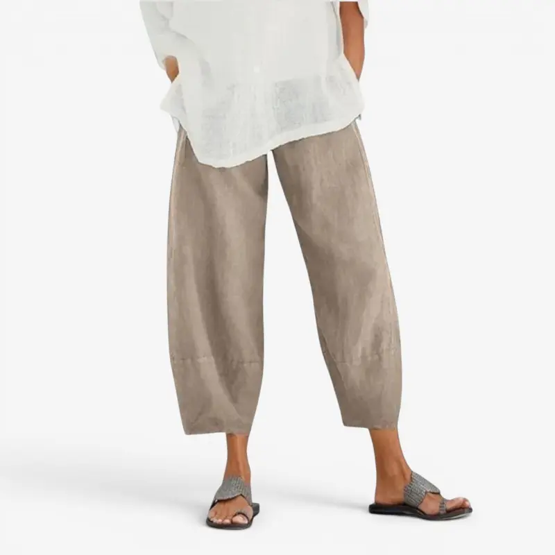Pantalon décontracté femme à jambes larges