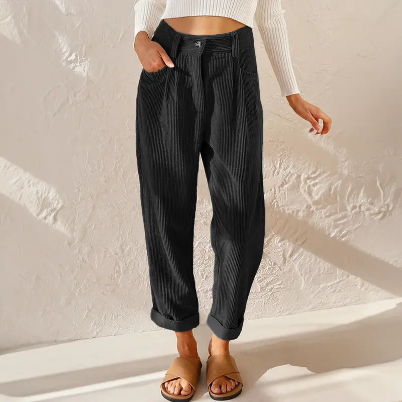 Pantalon Décontracté Naina à Taille Haute et Jambe Fuselée