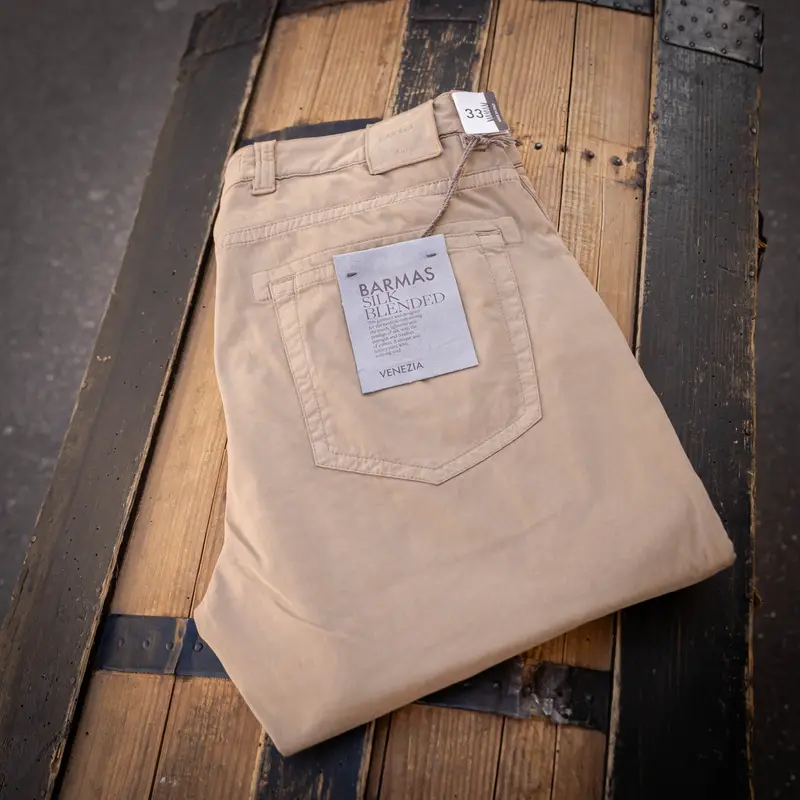 Pantalon HEAVY en coton soie stretch beige