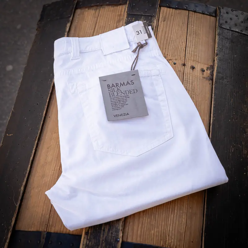 Pantalon HEAVY en coton soie stretch blanc