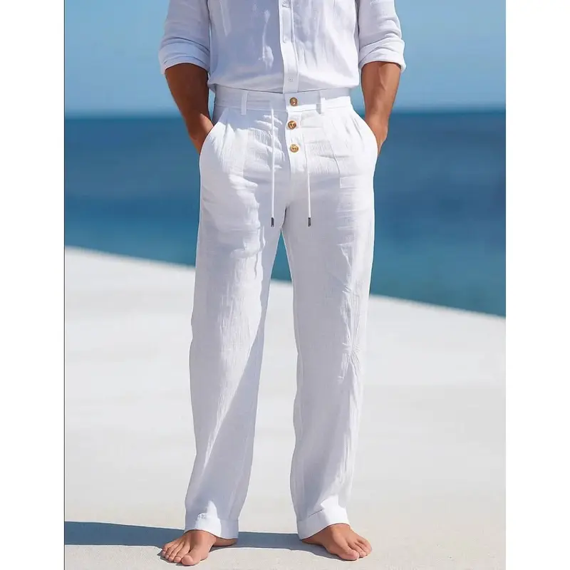 Pantalon homme Ethan en lin respirant, coupe décontractée