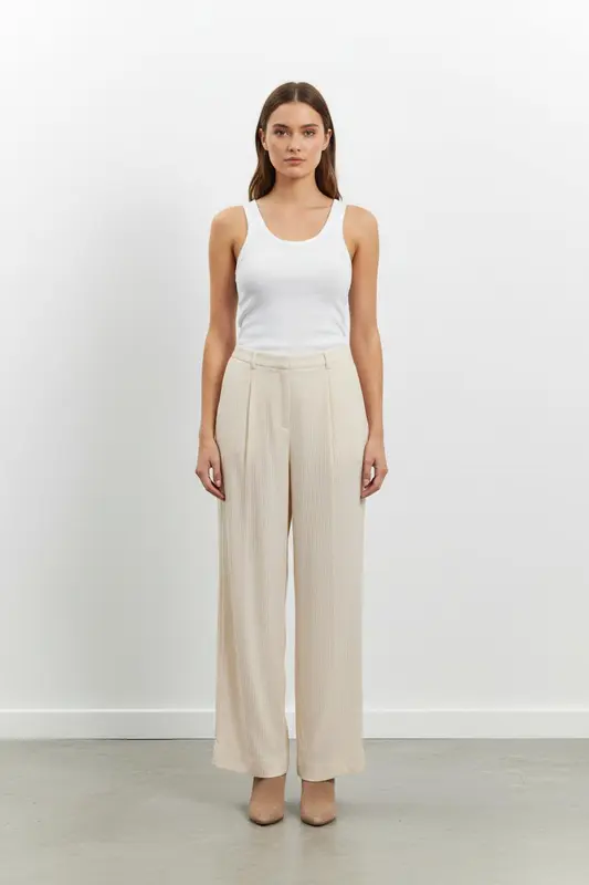 Pantalon Large Beige - Taille L/40