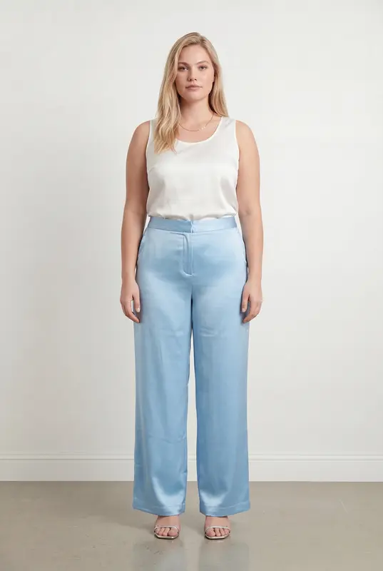 Pantalon Large Bleu Clair - Taille XL/42