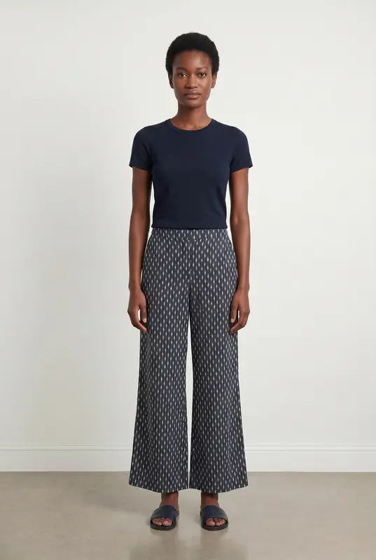 Pantalon Large Bleu et Blanc - Taille M/38