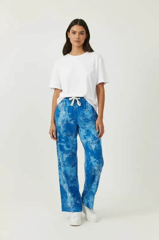Pantalon Large Bleu - Taille XS/34