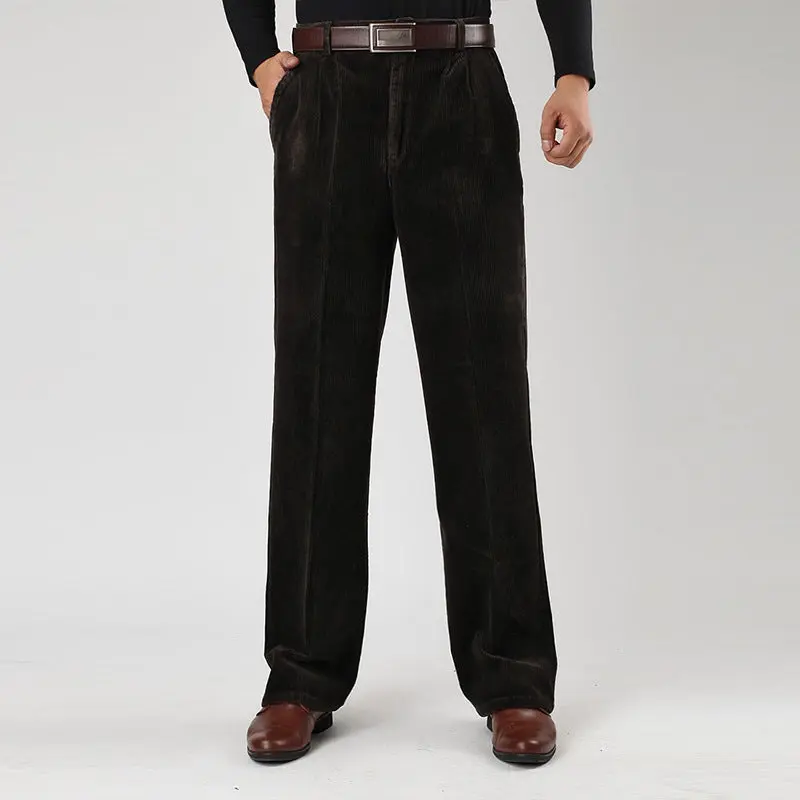 Pantalon large homme en velours côtelé à plis, du XS au 8XL