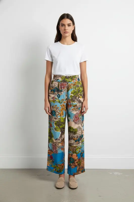Pantalon Large Multicolore - Taille L/40