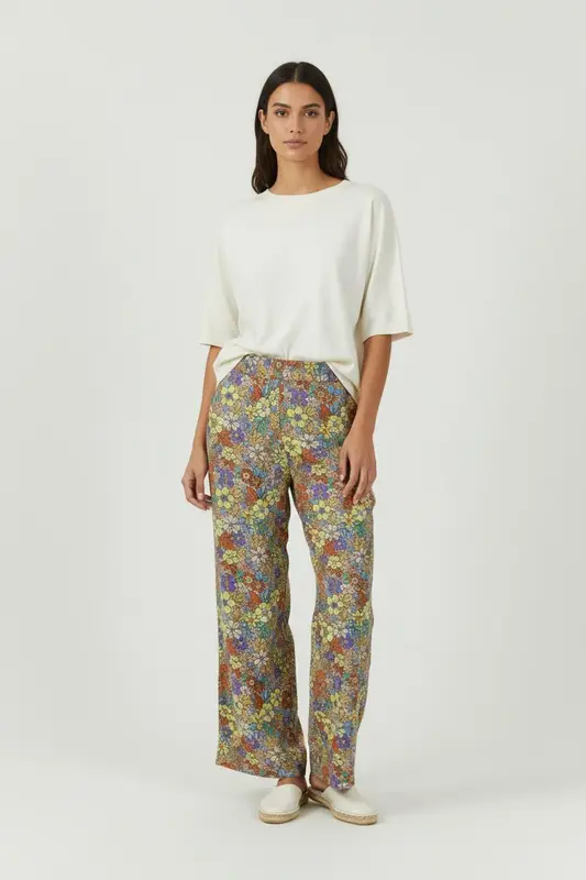 Pantalon Large Multicolore - Taille M/38