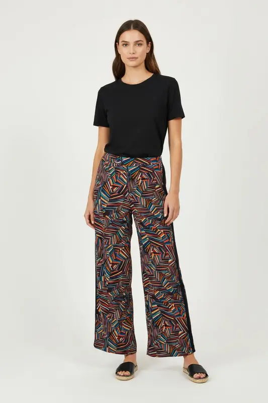 Pantalon Large Multicolore - Taille XS/34