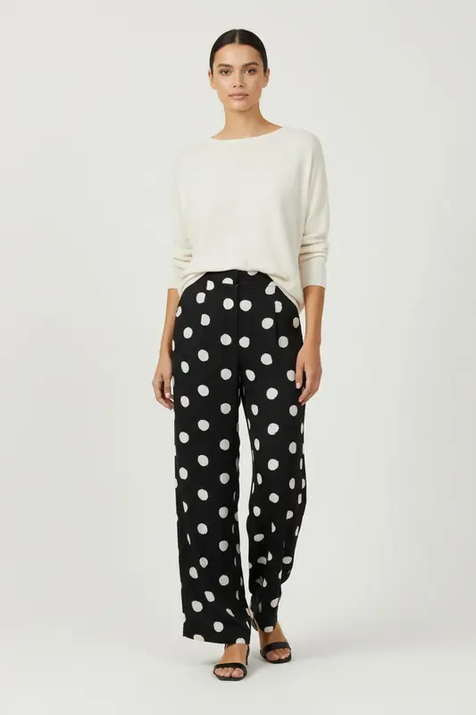 Pantalon Large Noir et Blanc - Taille M/38
