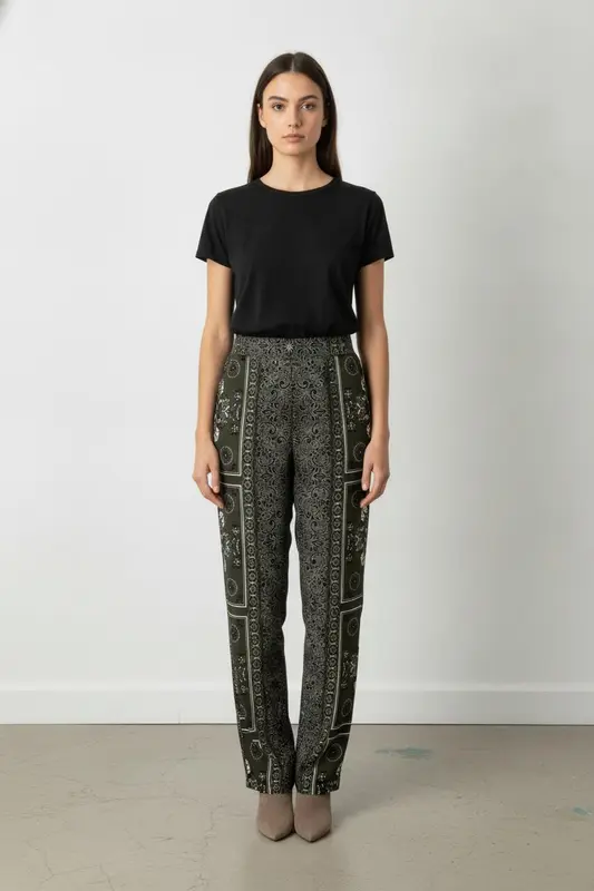 Pantalon Large Noir et Blanc - Taille S/36