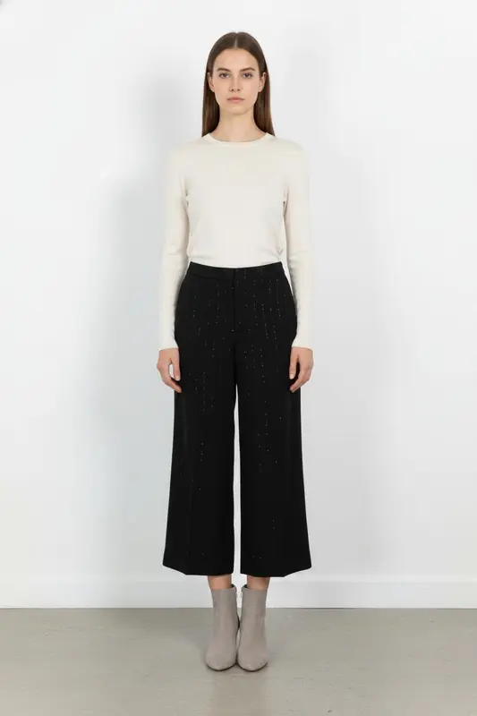 Pantalon Large Noir - Taille L/40