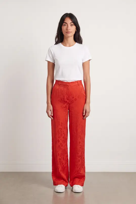 Pantalon Large Rouge - Taille S/36
