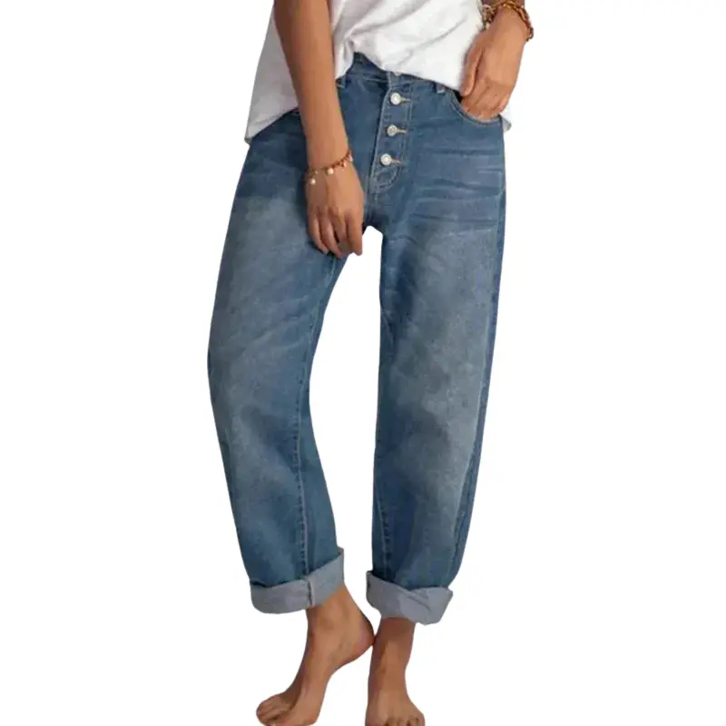 Pantalon large taille haute avec poches