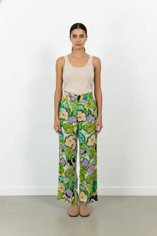 Pantalon Large Vert et Violet - Taille M/38