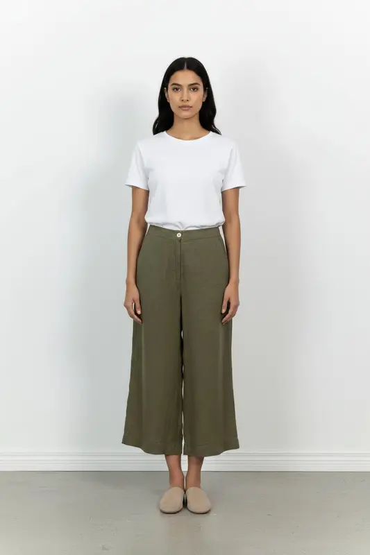 Pantalon Large Vert - Taille S/36