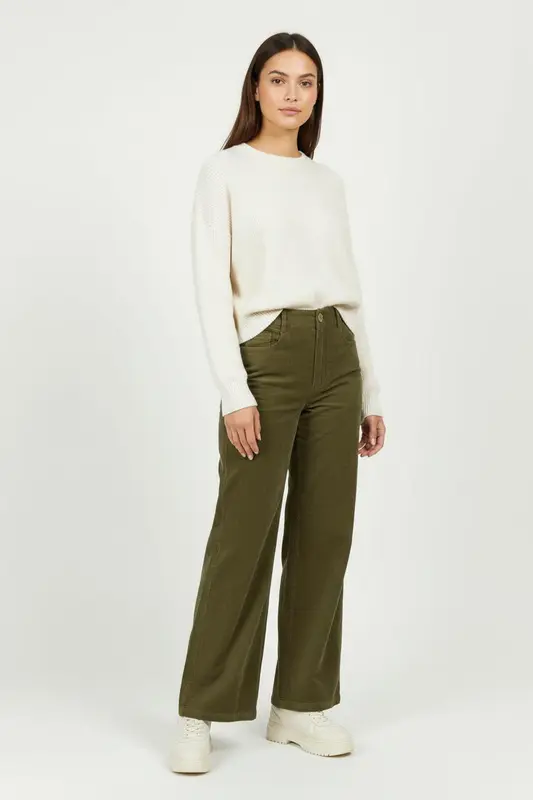 Pantalon Large Vert - Taille XS/34