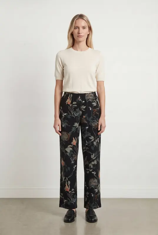 Pantalon Noir et Multicolore - Taille M/38