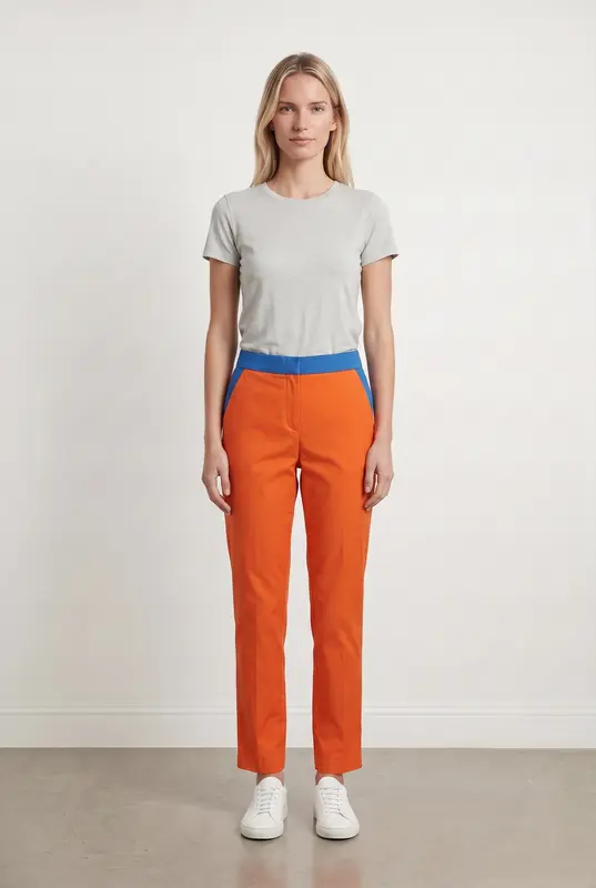 Pantalon Orange et Bleu - Taille XS/34