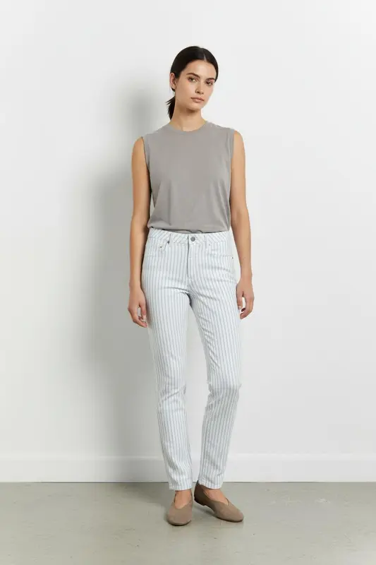 Pantalon Rayé Blanc et Bleu - Taille M/38