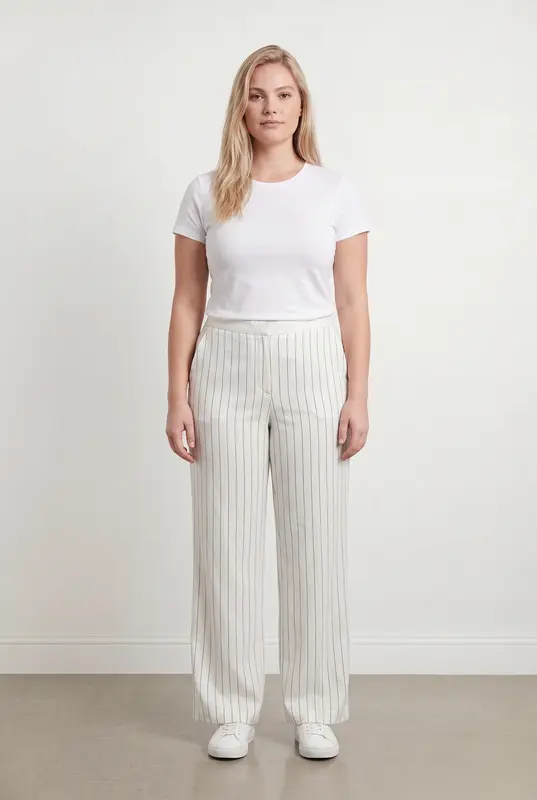 Pantalon Rayé Blanc et Noir - Taille XL/42