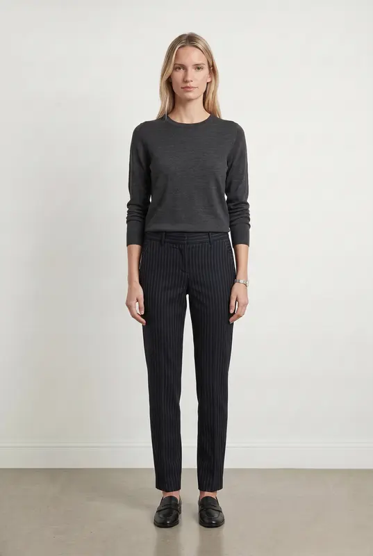 Pantalon Rayé Bleu - Taille S/36