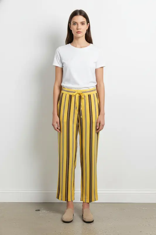 Pantalon Rayé Jaune et Noir - Taille XL/42