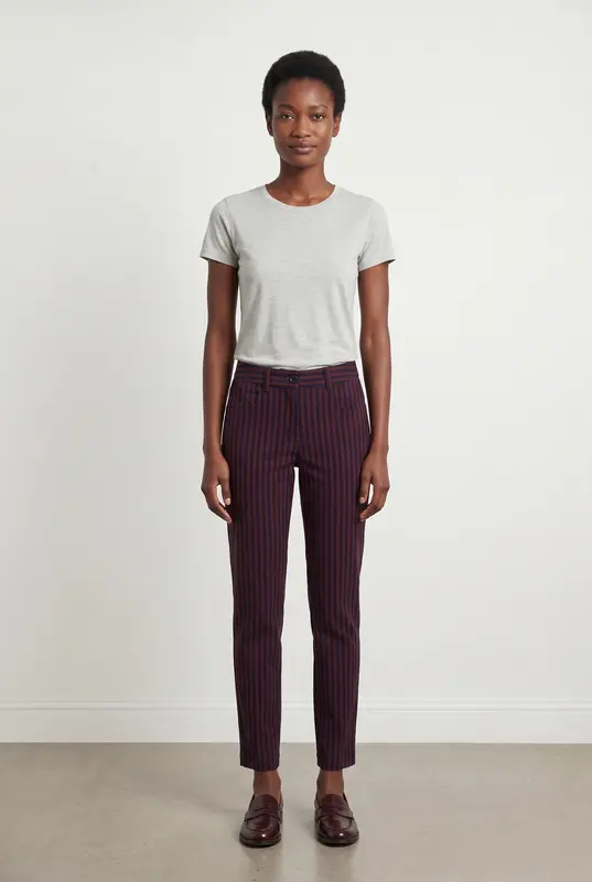 Pantalon Rayé Violet et Rouge - Taille XS/34