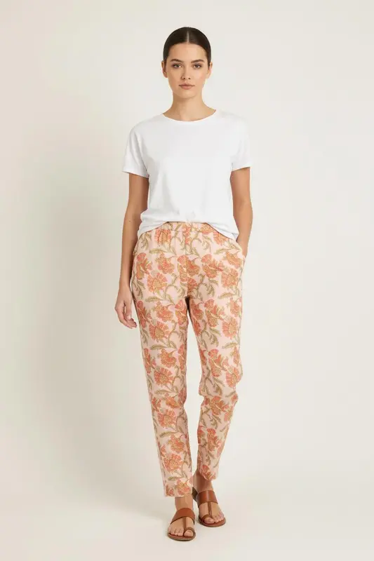 Pantalon Rose et Beige - Taille M/38