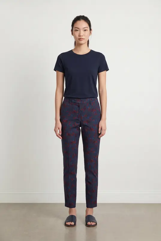 Pantalon Slim Bleu et Rouge - Taille M/38