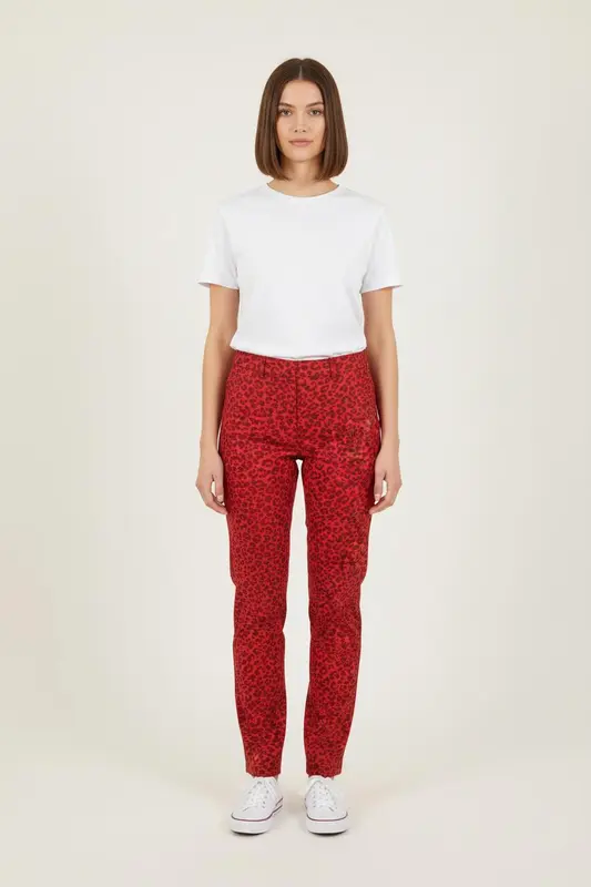 Pantalon Slim Rouge et Noir - Taille XS/34