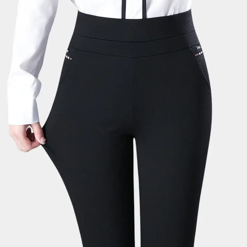 Pantalon taille haute Claire poches latérales coupe décontractée