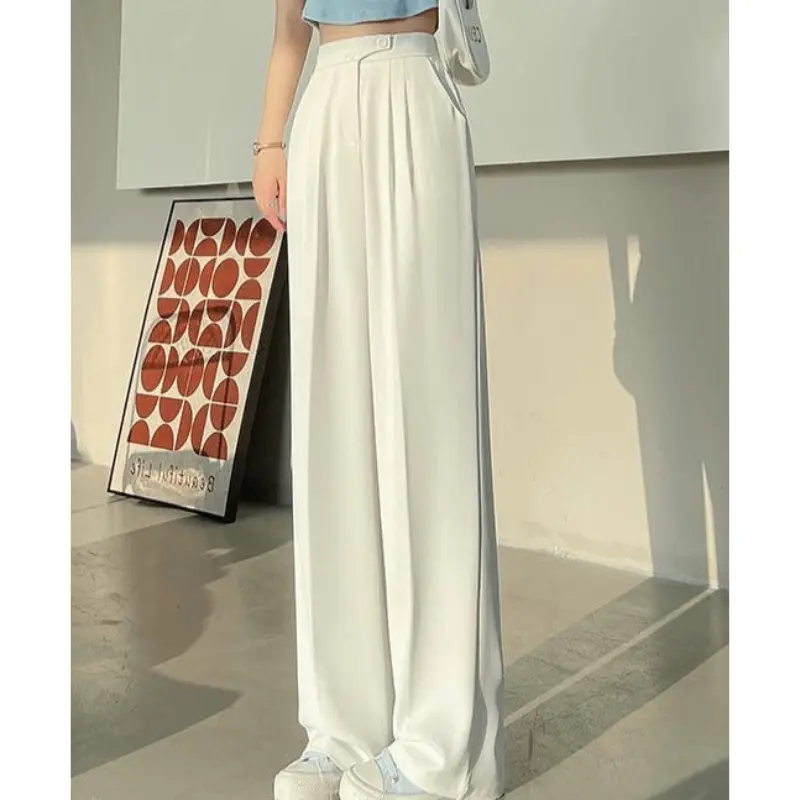 Pantalon Taille Haute Élégant au Design Classique à Jambe Droite