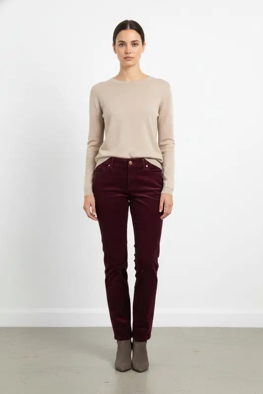Pantalon Velours Bordeaux - Taille L/40