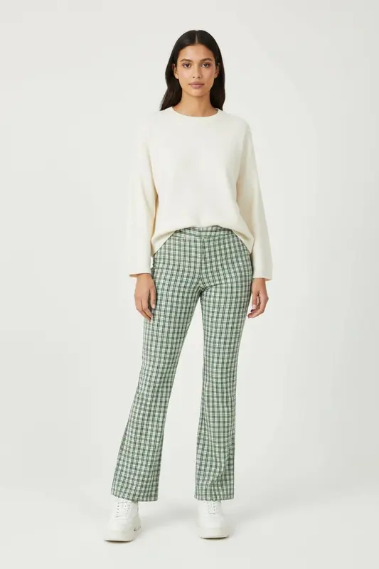 Pantalon Vert et Blanc - Taille L/40