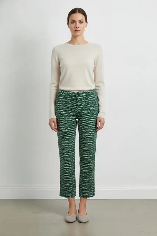Pantalon Vert et Blanc - Taille S/36