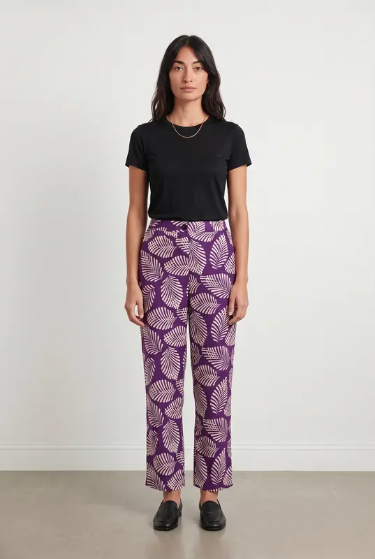 Pantalon Violet et Blanc - Taille XS/34