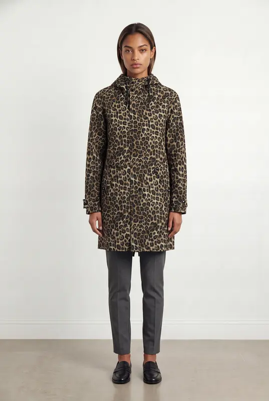 Parka Léopard Marron et Noir - Taille XXS/32