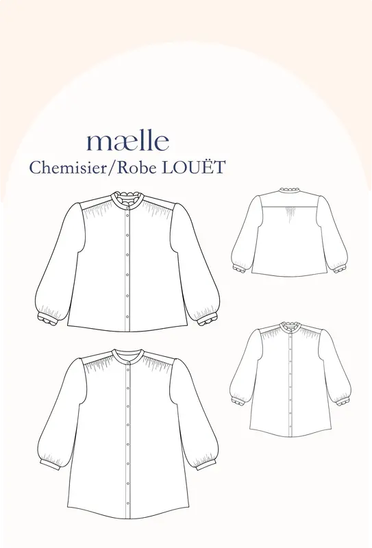 Patron Chemisier et Robe LOUET pochette