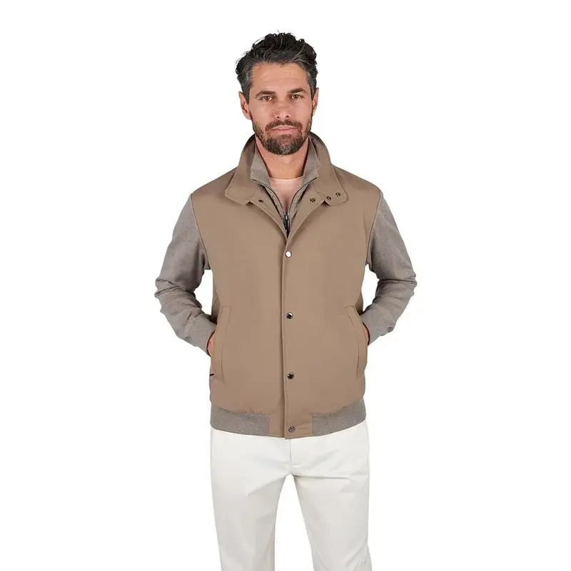 Paul & Shark parka hommes marron clair Hybride coton et soie Typhoon® Platinum