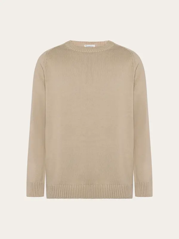 Plain knitted crew neck - Light feather gray