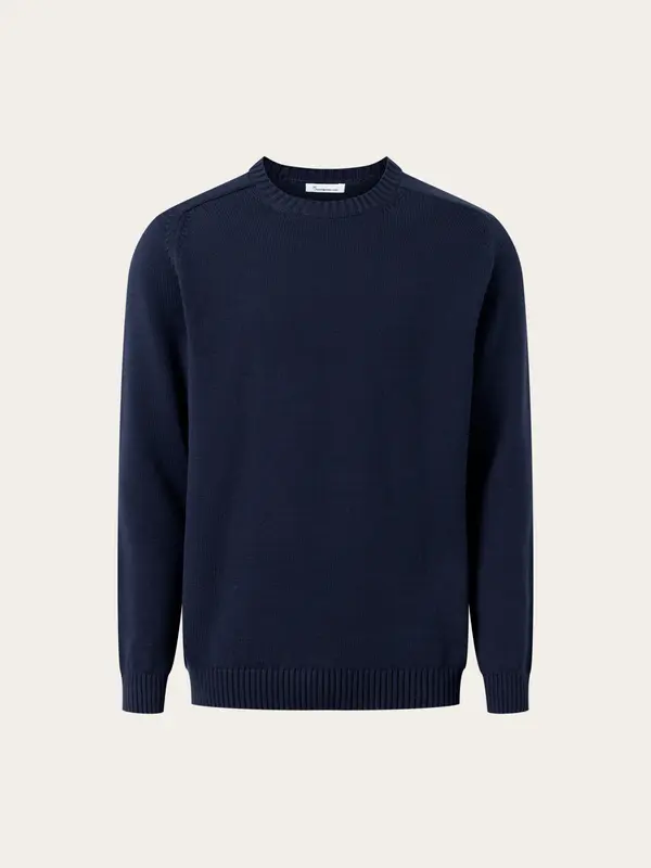 Plain knitted crew neck - Night Sky
