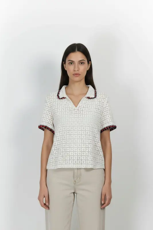 Polo Blanc et Noir - Taille L/40