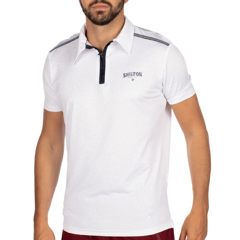 Polo de sport zippé perforé