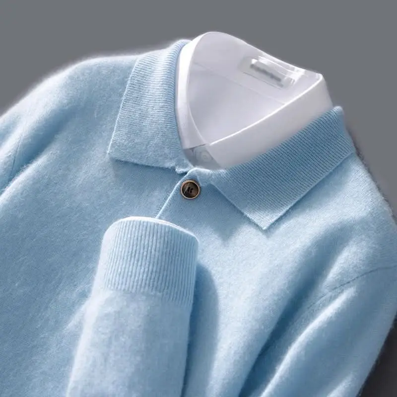 Polo homme Belford en cachemire, maille légère, col classique