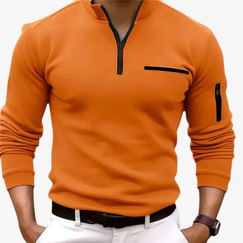 Polo Homme Manches Longues avec Col Classique