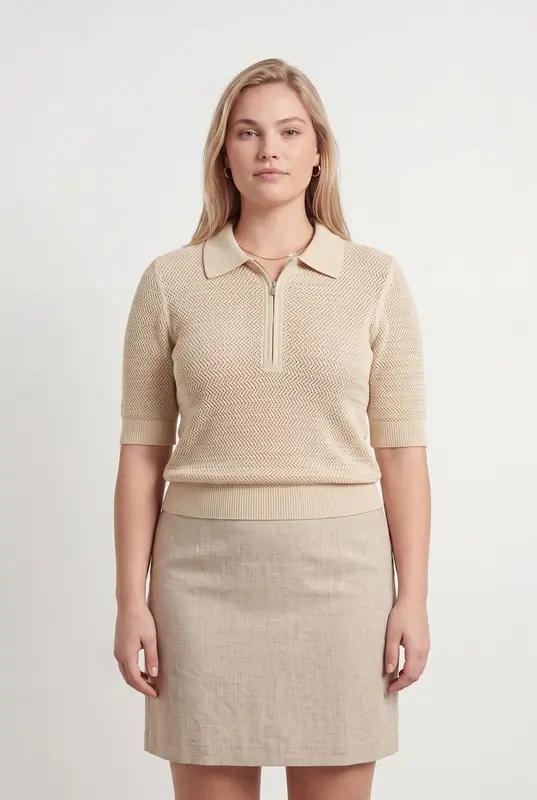 Polo Maille Beige - Taille XL/42