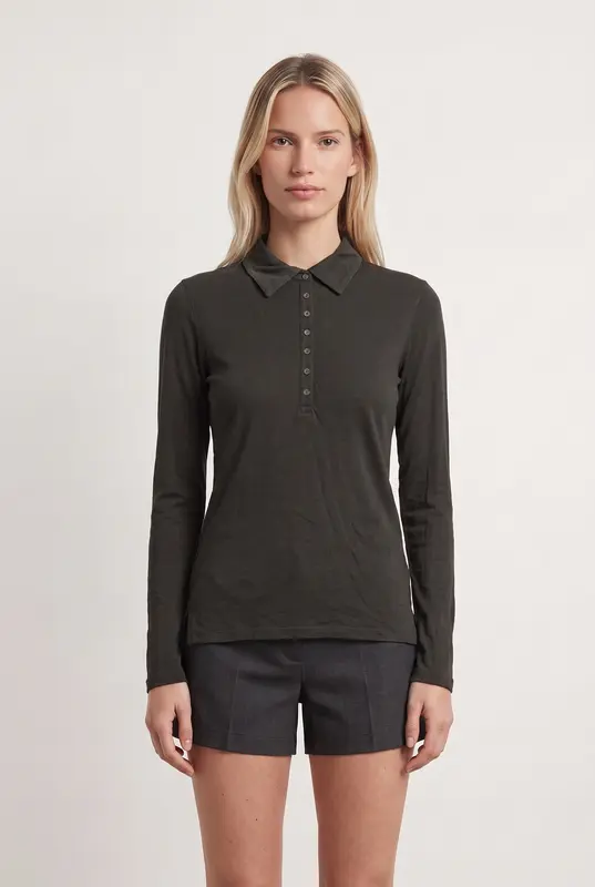 Polo Manches Longues Vert - Taille S/36