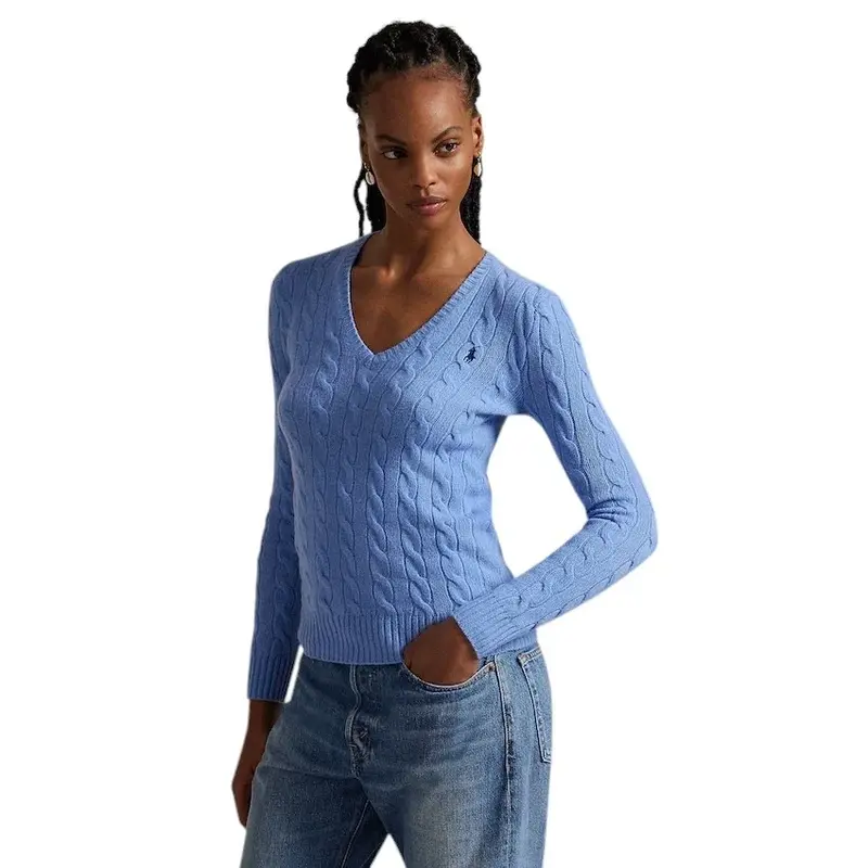 Polo Ralph Lauren Femmes pull à col roulé col en v femme ciel 211971866004