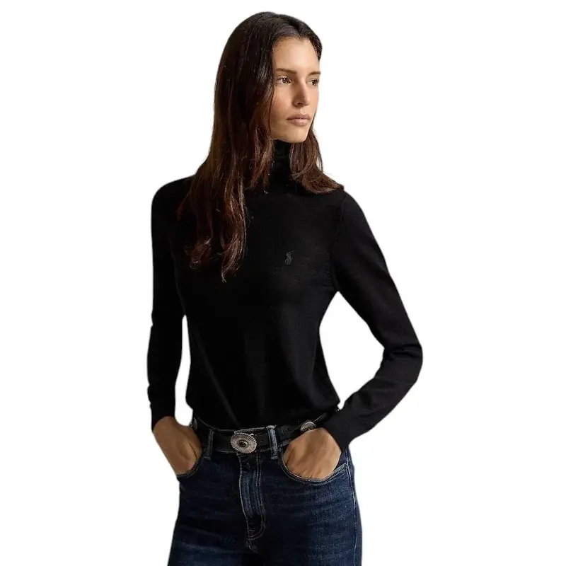 Polo Ralph Lauren Femmes pull à col roulé pour femme, noir 211B17732002